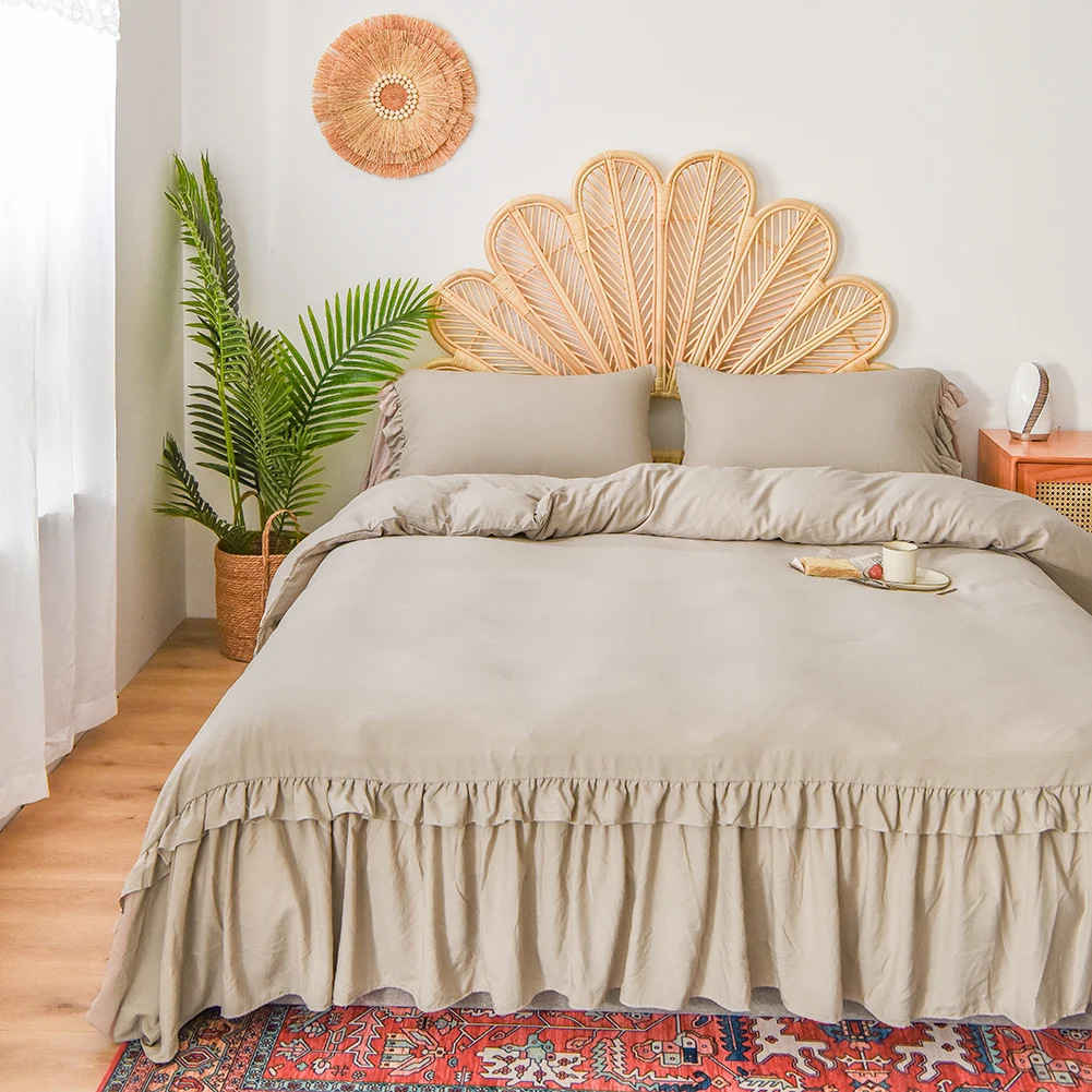 Nantong Factory King Size Dekbedovertrek Nature Parure De Lit Silver Bed Sheets Bamboo Traditional Korean Bedding Set