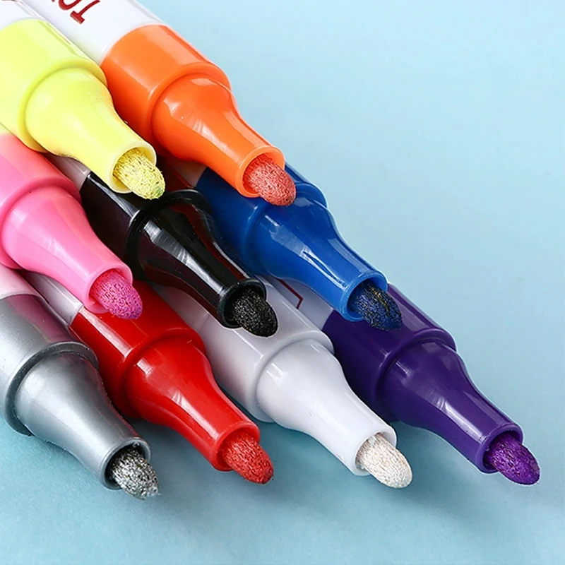 Яркие маркеры для рисования, водонепроницаемые стойкие белые маркеры для покрышек, протекторов резины, ткани, металла, Перманентный художественный маркер