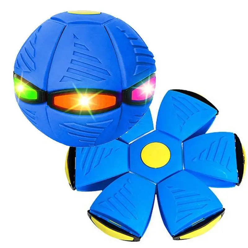 UFO Creative Fly Saucer Magic Ball Portable Glowing Flying Toy Flat Rubber Sports Toy Decompression Flying Disc Toy