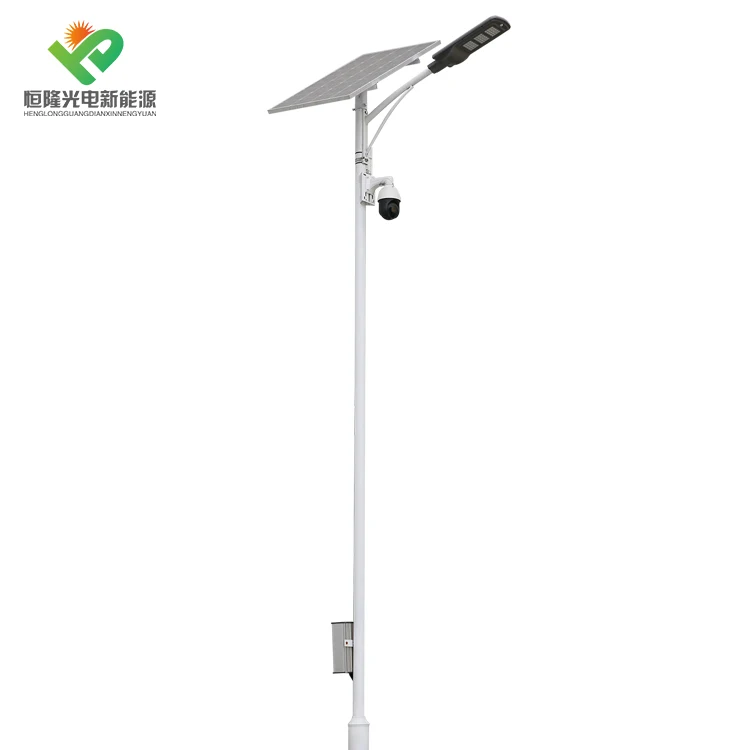 Hight Efficiency waterproof 40 watts solar power led street light with outdoor cctv camera