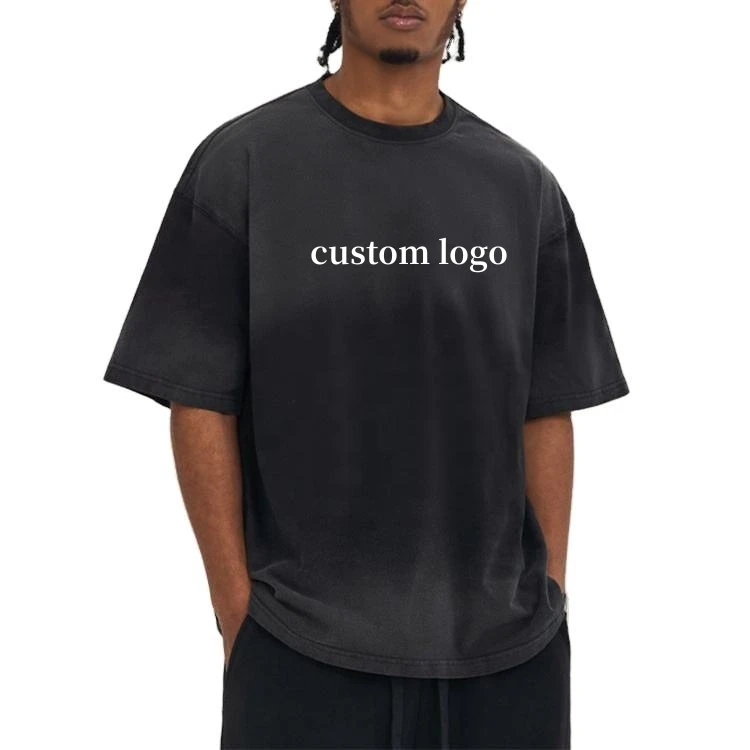 heavy cotton Vintage Oversized t shirt crew neck t shirts dtg print streetwear baggy t shirt blank t-shirts in bulk