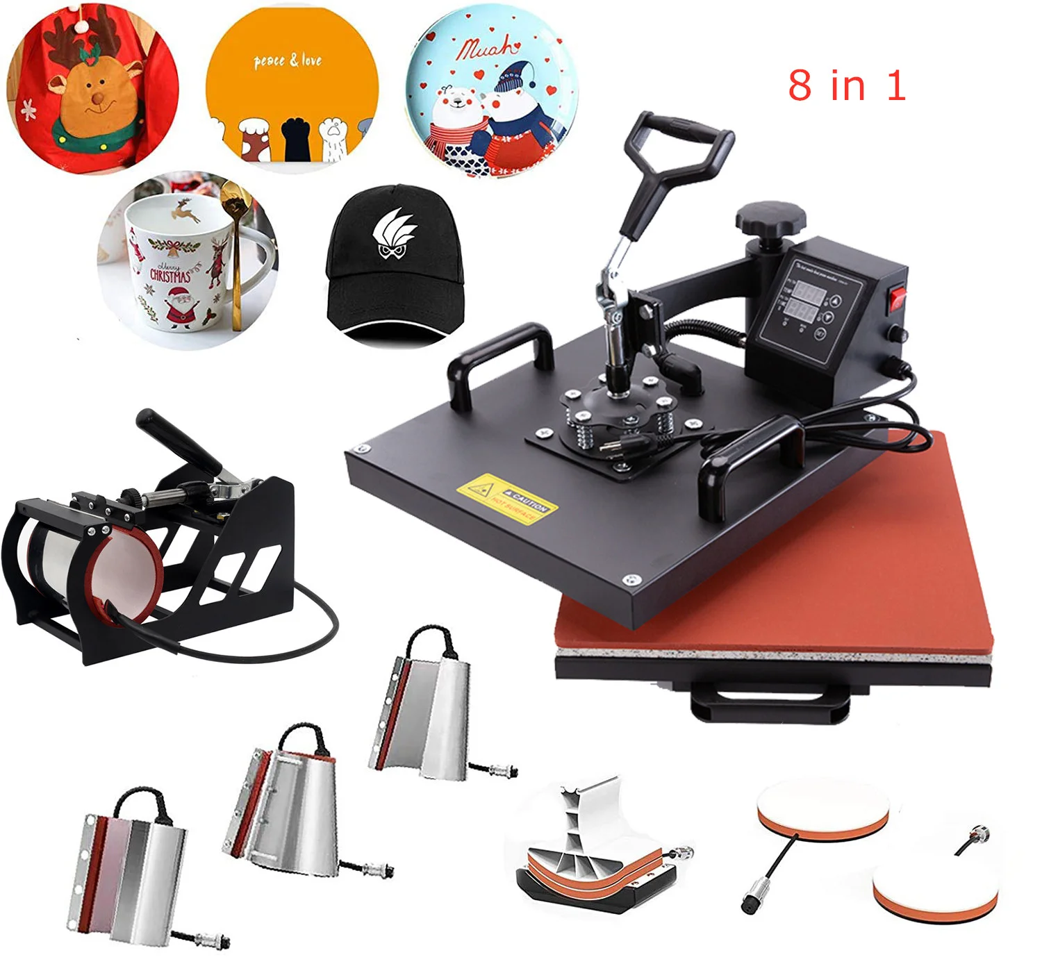 8 in1 heat press machine multifunctional heat press