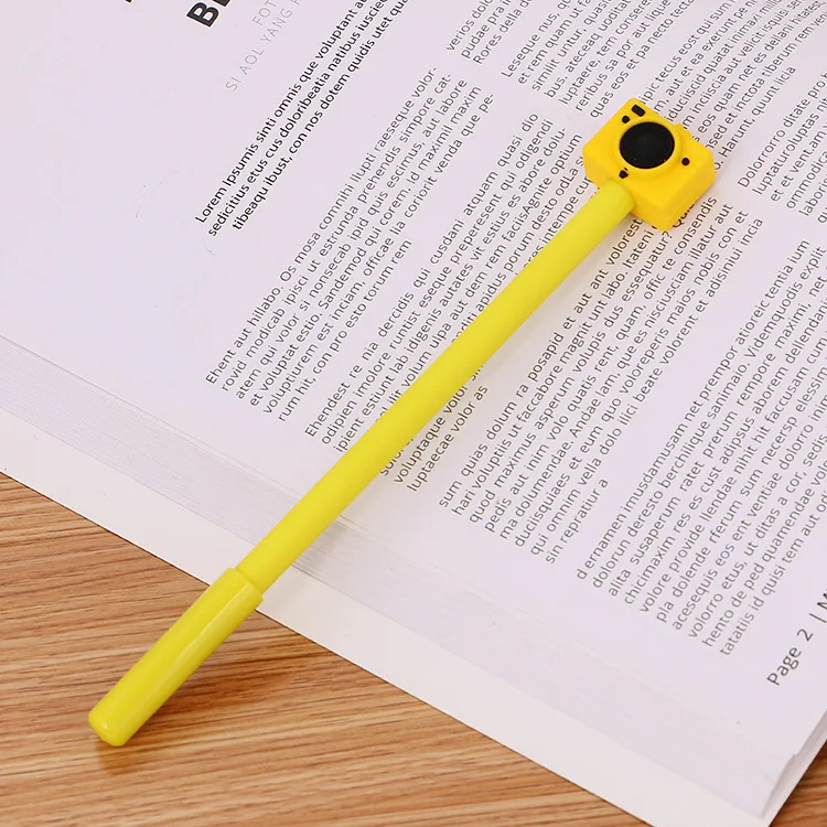 Cartoon camera design, neutral pen, creative student stationery, cute fountain pen, black office signature pen