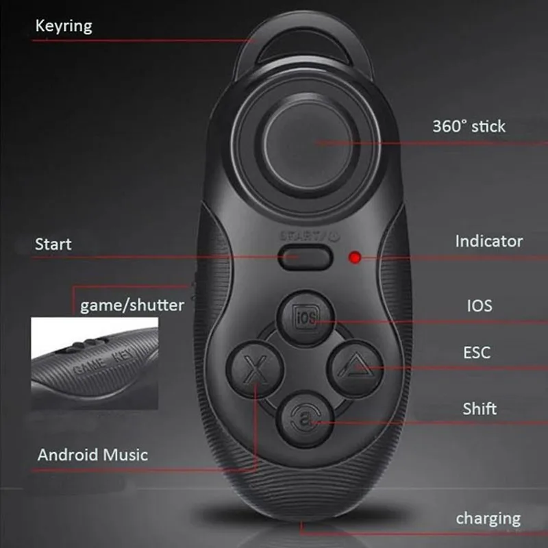 In Sales! Mocute 032 Mini Wireless BT Remote Control Gamepad Camera Shutter Mouse Controller for IOS Android 3D Glasses TV BOX