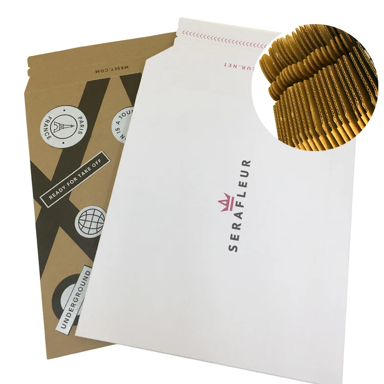 Custom Padded Corrugated Paper Envelopes Packaging Factory Shipping Mailer Cardboard Envelopes with Tear Line