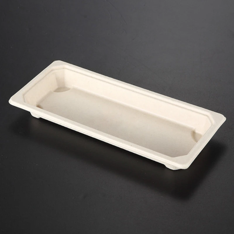 Disposable biodegradable Sushi Box packaging Sushi Fruits Display Food Box Paper Pulp container