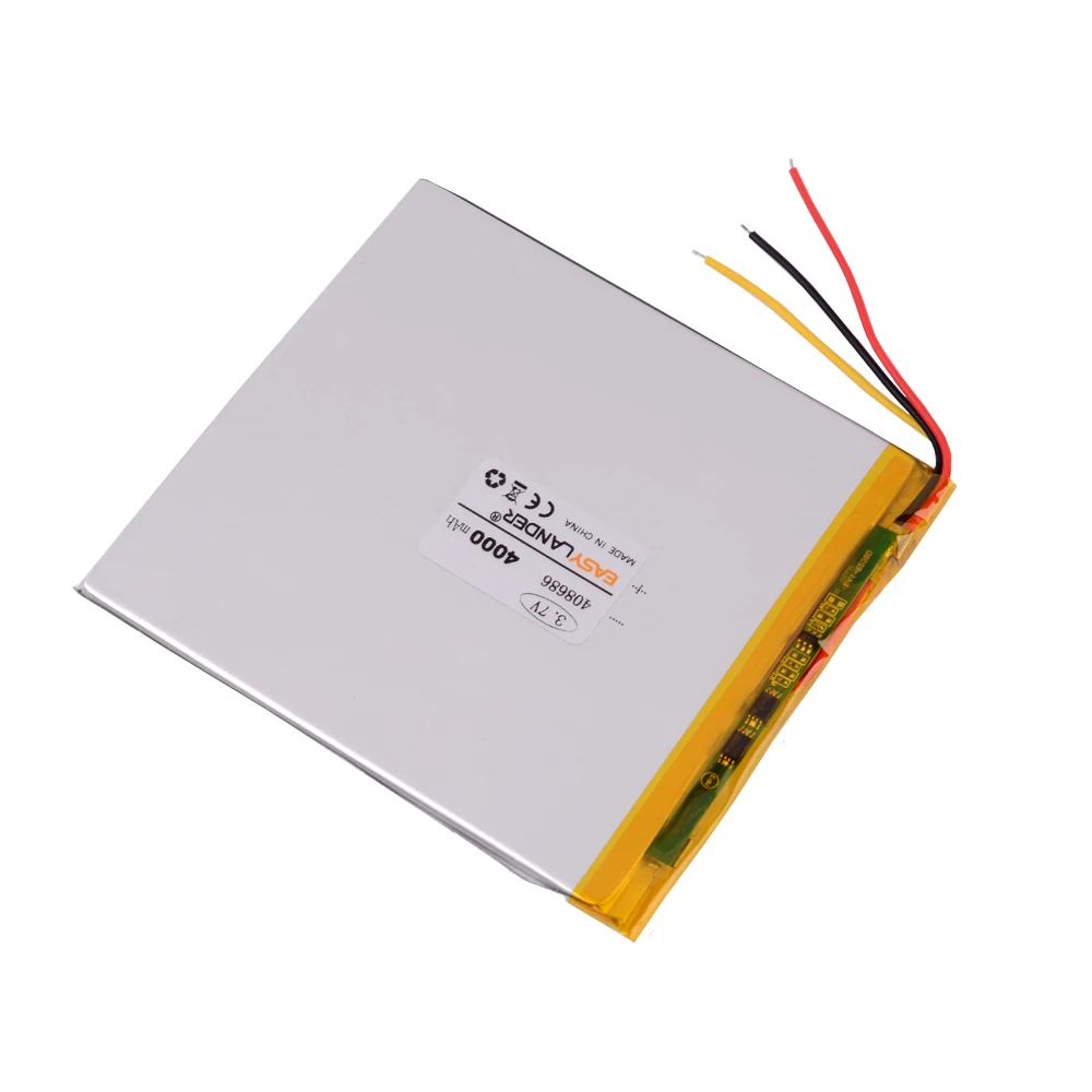 
3 wire 3.7V 4000mAH 408686 Polymer lithium ion / Li-ion battery for tablet prestigio 3777 the ritmix rmd-751 