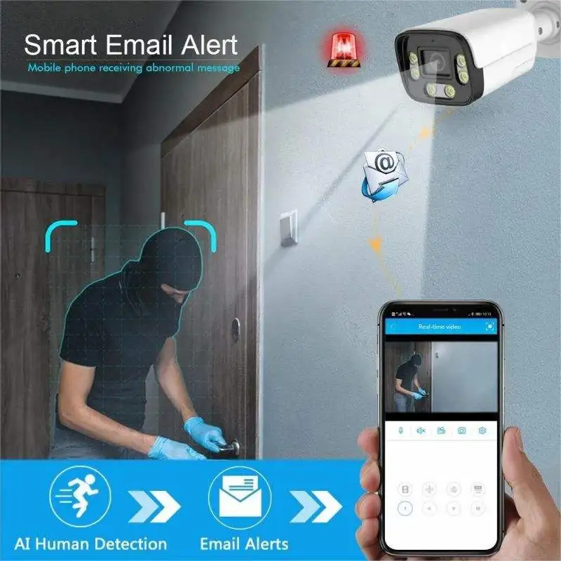 Tuya 5MP 4CH 8CH PoE Nvr Kit Outdoor Home Security Camera System 8 Wired Outdoor Video Network IP Cameras System