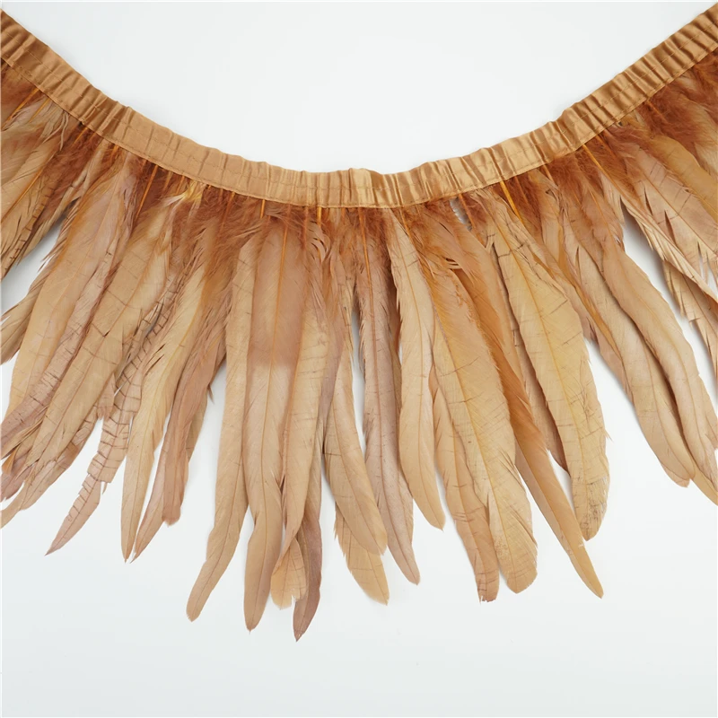 Wholesale 25-30cm Dyed  Rooster Saddle Hackle Feather Trimming Fringe for Carnival Clothing