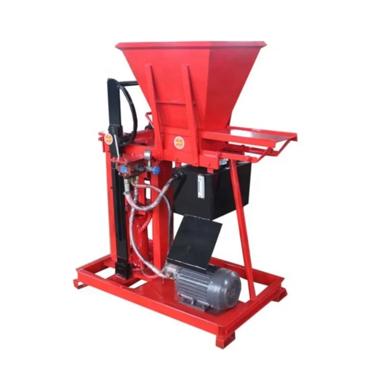 2024 small scale manual diesel type HBY2-15 compressed earth clay interlocking brick block machine for making brick ecological