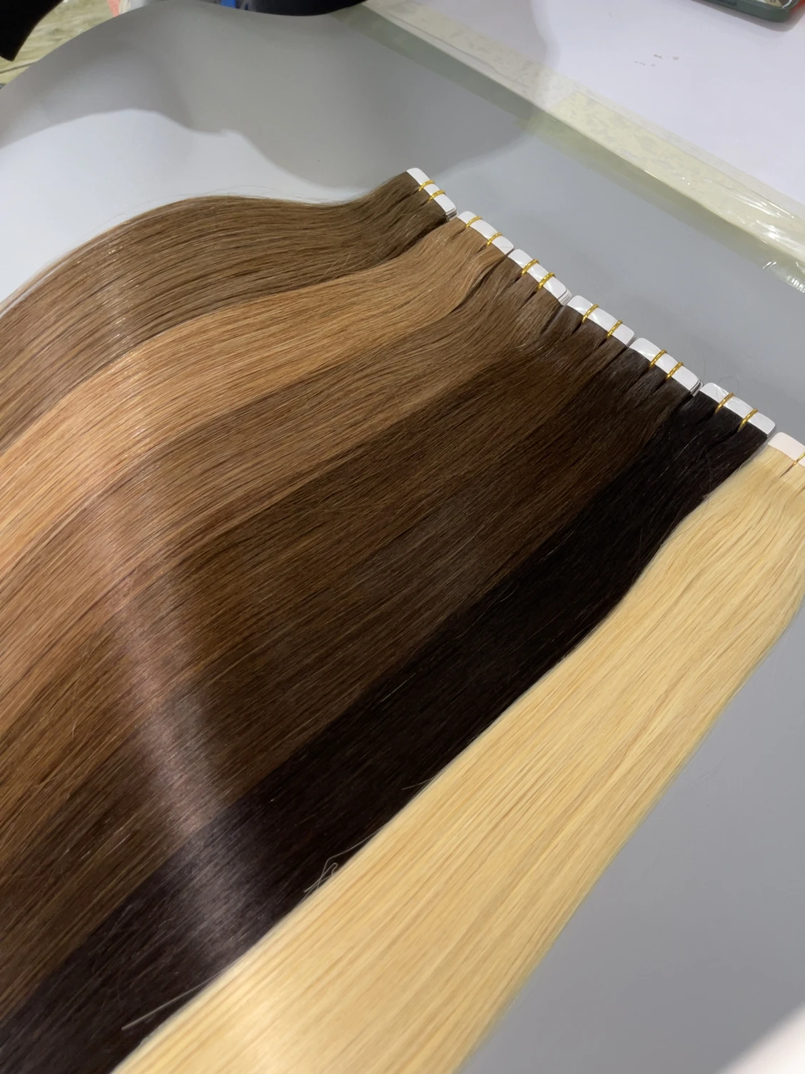 Double Drawn Remy European Injection Tape In Hair Extensions Invisible Tape Hair,injected invincible tape hair extension