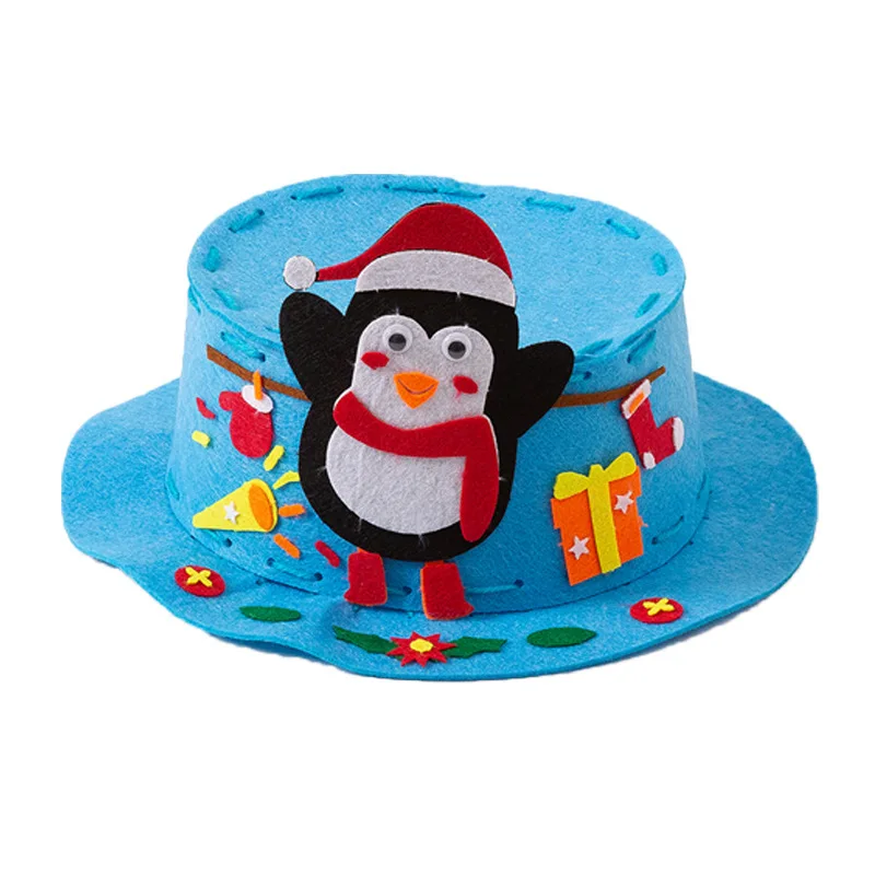Syh1020 Kids Cute Cartoon DIY Handmade Magic Hat Top Hat Santa Hat Christmas Party Decoration Performance Props