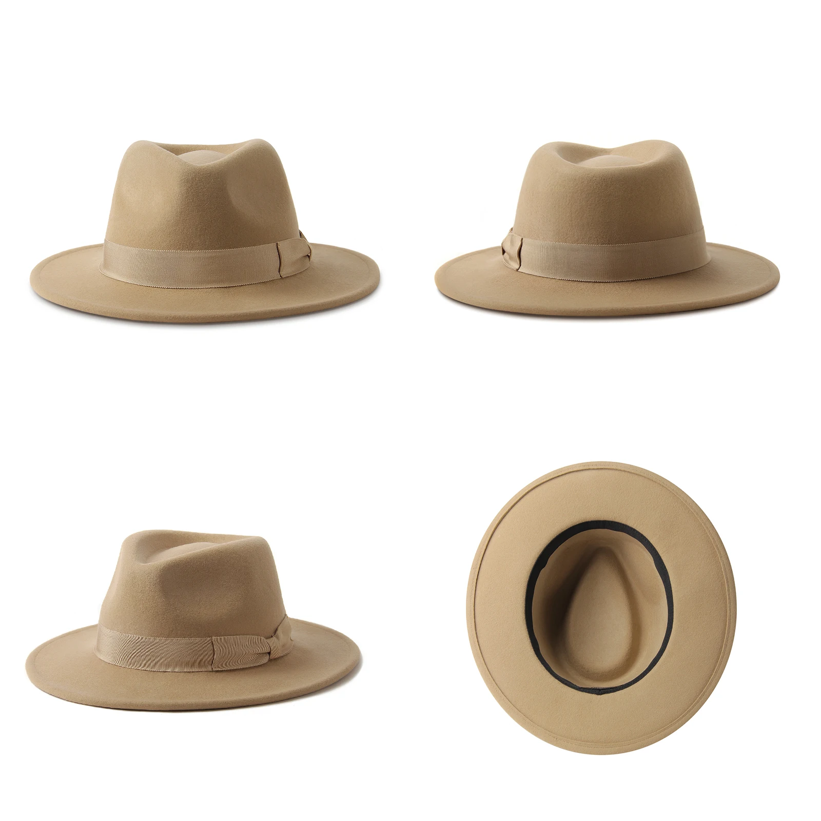 New Design Unisex Australian Wool Felt Fedora Hat Classic Fedora Hat Wide Brim Panama Hat Wholesale