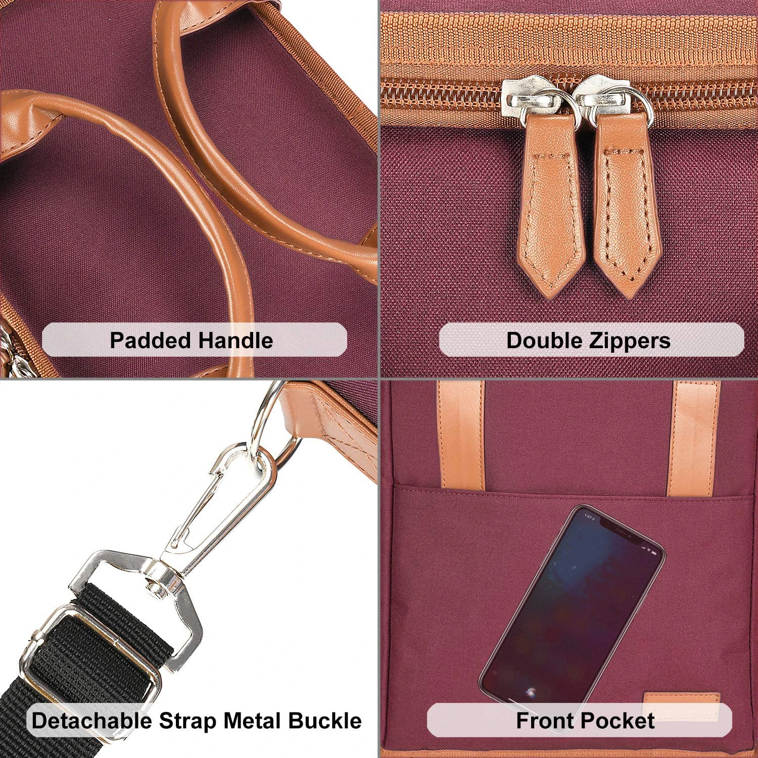 6 Bottle Wine Insulated Leak proof Padded Wine Cooler Carrying Tote Bag For Travel Camping And Picnic