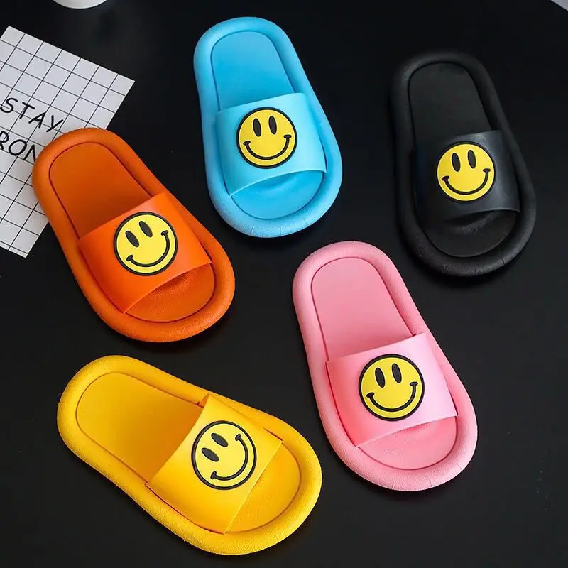 Smiley Face Slippers Waterproof Comfortable Non Slip Bathroom Slippers Breathable Pantoufle Happy Smile Slippers