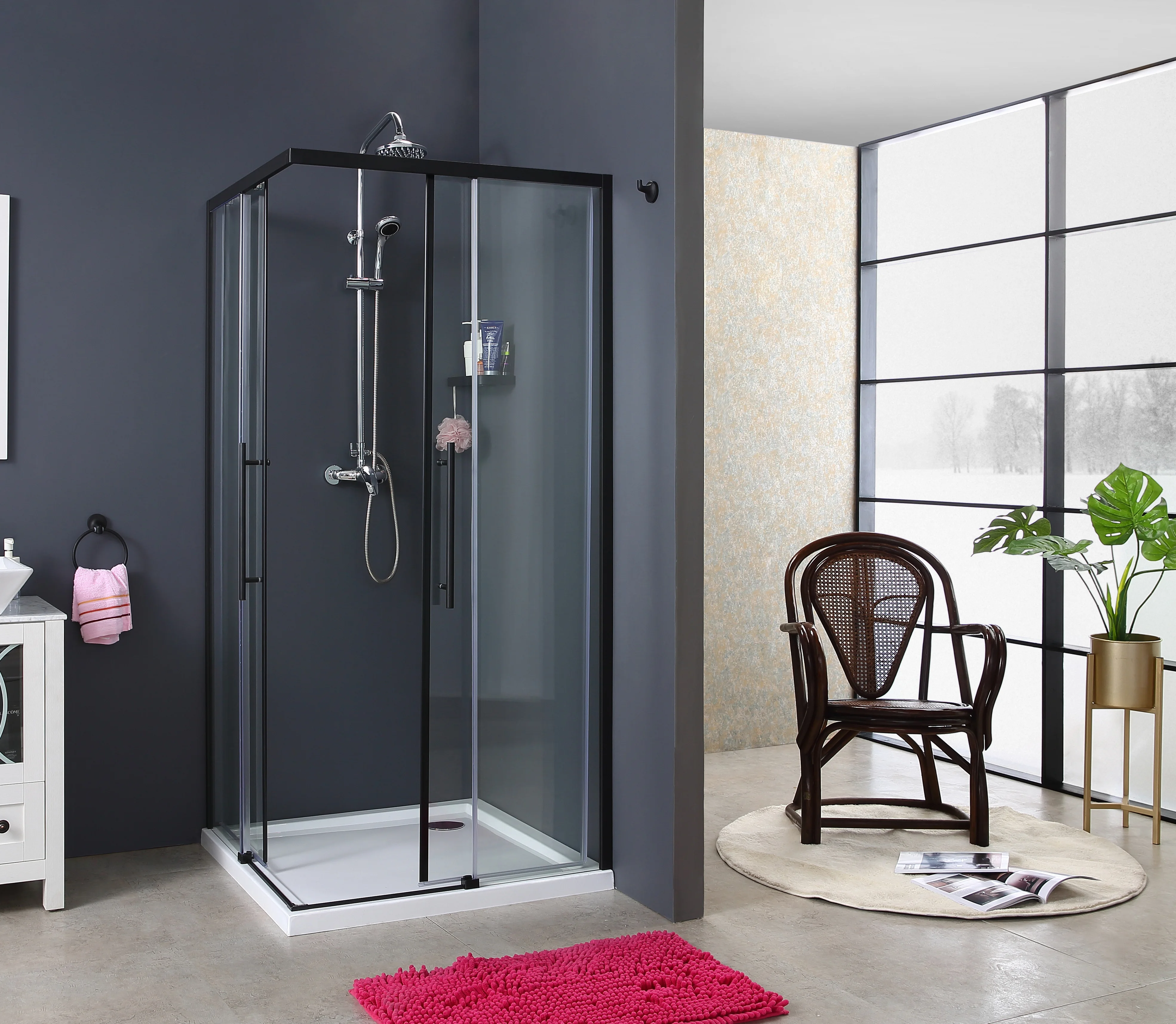 Easy Assembly easy cleaning frameless Shower Room