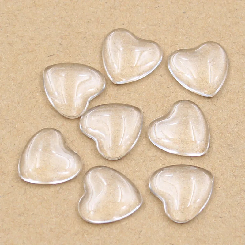 12mm 16mm 18mm 20mm 25mm Heart Flat Back Clear Glass Cabochon, High Quality,Wholesale Promotion