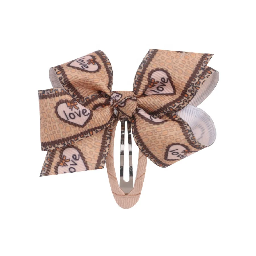 Ziming New Kids Leopard Fabric Big Bow And Rabbit Ears Hair Clip Bobby Cute Princess Wing Hairpin Multiple Colors Stock