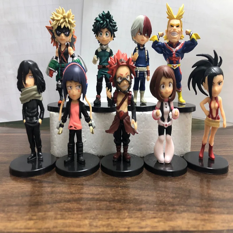 9 pcs a set 10 cm Mini Midoriya Izuku Bakugou Katsuki My Hero Academia