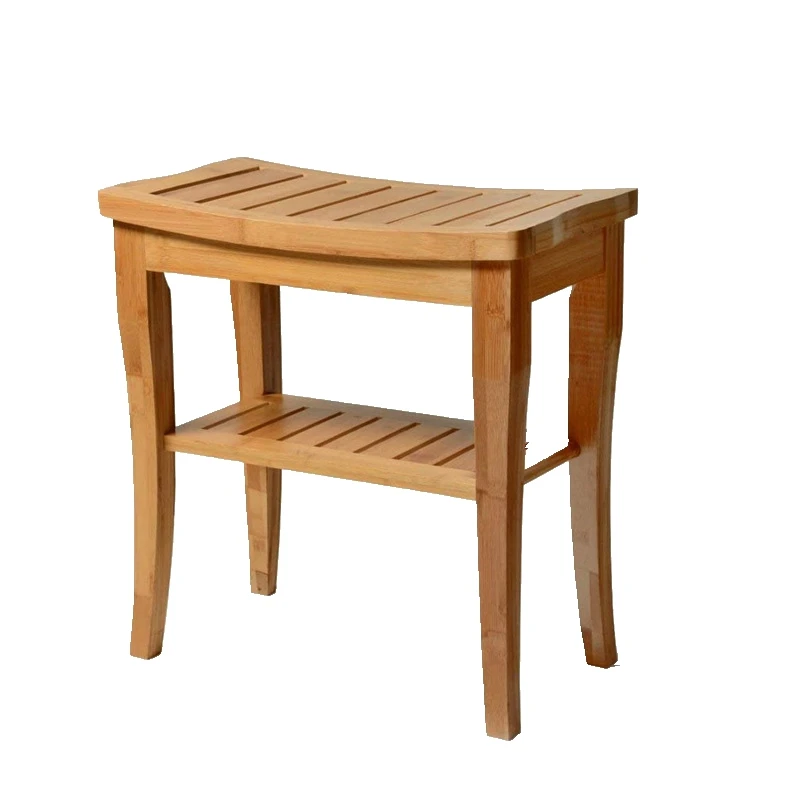Durable Using Low Price Bamboo Shower Bench Bathroom Seat Storage Stool
