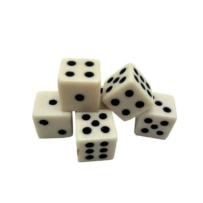 16mm unique design beige square corner dice with black dots