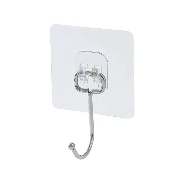 Rustproof And Waterproof Single Strong Adhesive Wall Hook Removable Plastic Adhesive Square Wall Hook