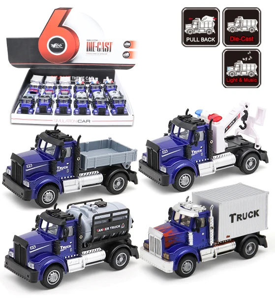 1:32 Wholesale sliding American trailer truck toy Simulation model diecast alloy transport truck toy