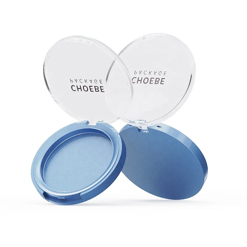 Eco Friendly Plastic Material Round Compact Pressed Powder Packaging Empty  Single Color Eye Shadow Palettes