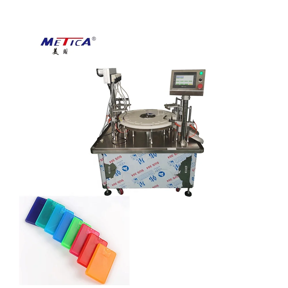 flat empty pocket credit card with mist pump filling capping machine