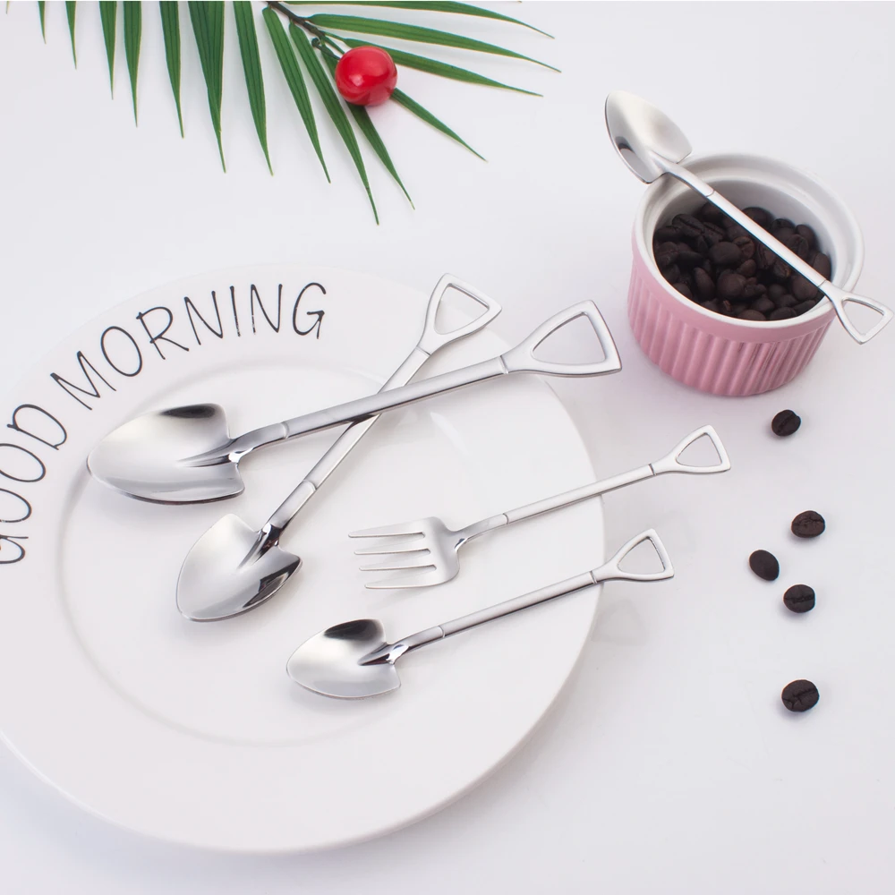 Jieyang Factory 4 шт. мини ложка и вилка из нержавеющей стали в комплекте с цветной коробкой