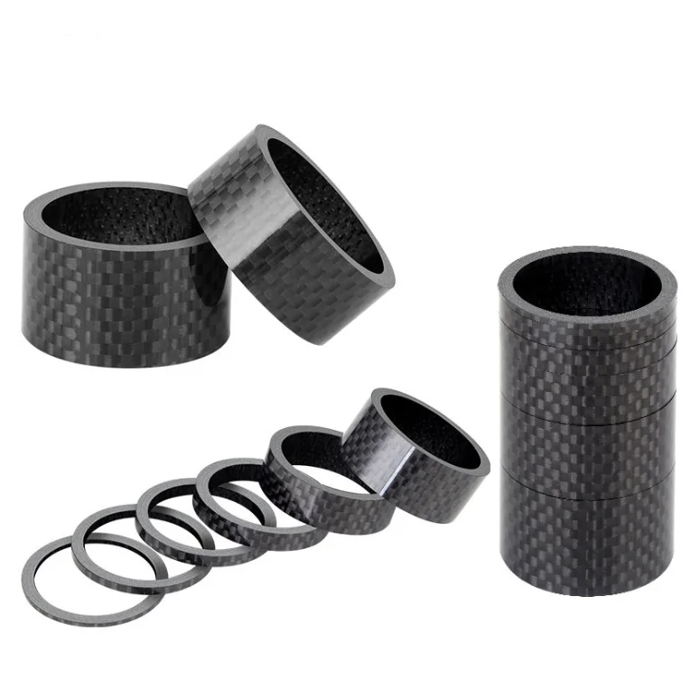 13063 1/2/3/5/10/15/20mm MTB Fork Spacer Bicycle Stem Headsets Braided Weave Carbon Fibre Bike Washer