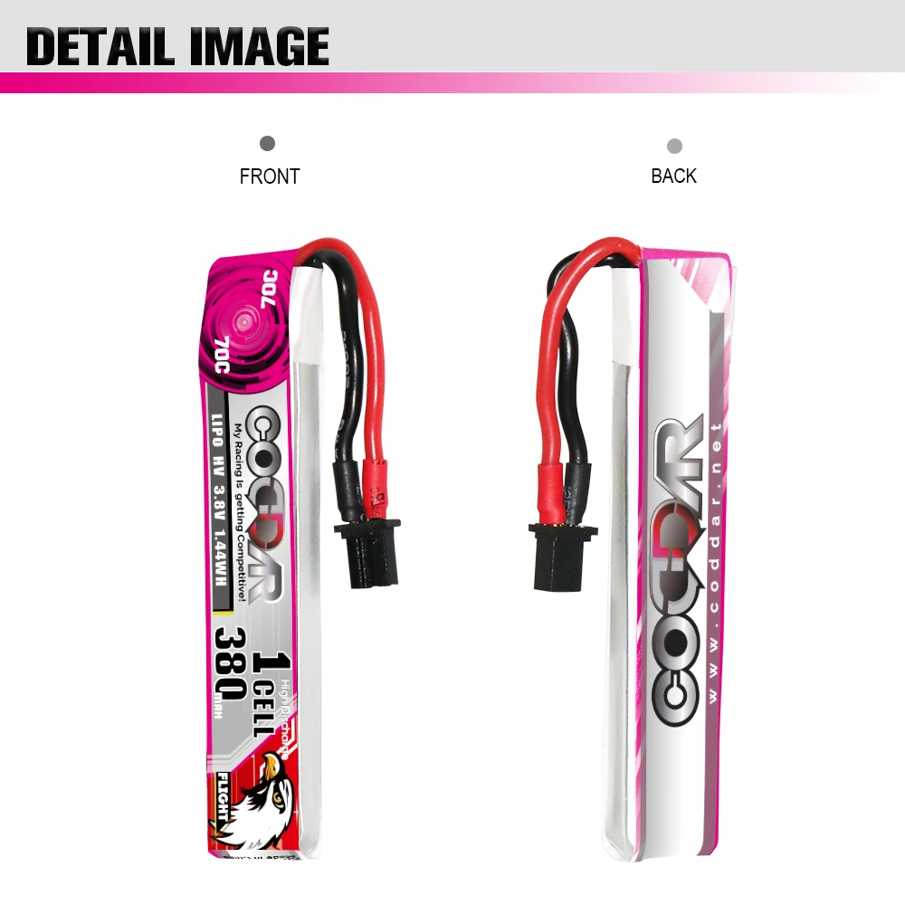 Аккумулятор CODDAR LiPo 1S 380MAH 3 8 V 70C A30 разъем с кабелем FPV Дрон высокого напряжения HV LiHV литий-полимерный
