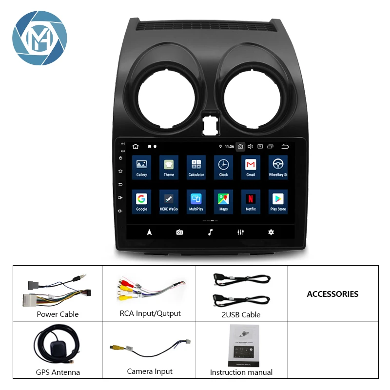 9 Inch Car Stereo Android Player GPS WIFI BT FM Mirror Link Multimedia For Nissan Qashqai 2006-2013