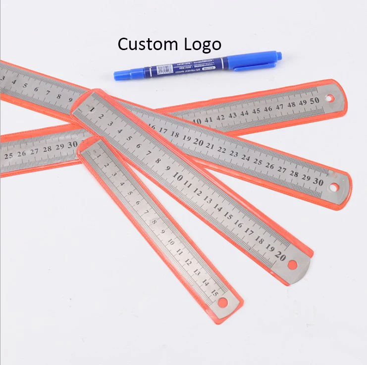 Etching process Make  wholesale  precision stainless steel woodworking scribing scale ruler  drawing tool