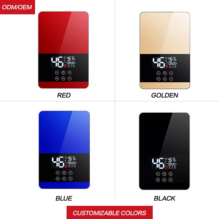 Custom Basic Configuration Touch Button Portable Electric Water Heater Ce Stainless Steel 1 Piece Wall Mounted IPX4 6000 220