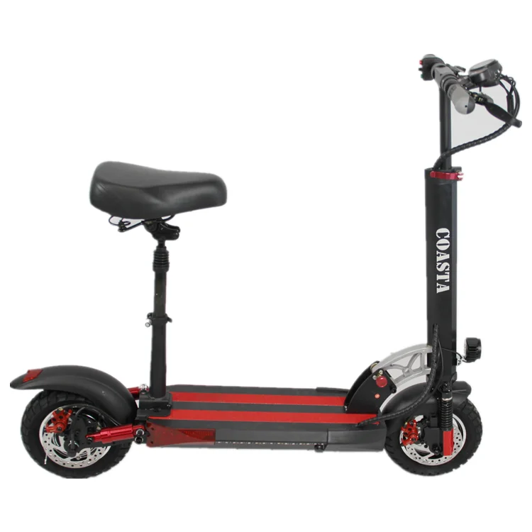 EU USA 500W 16Ah 65km большой диапазон 10inch e scooter fast kick взрослые электрические скутеры с сиденьем