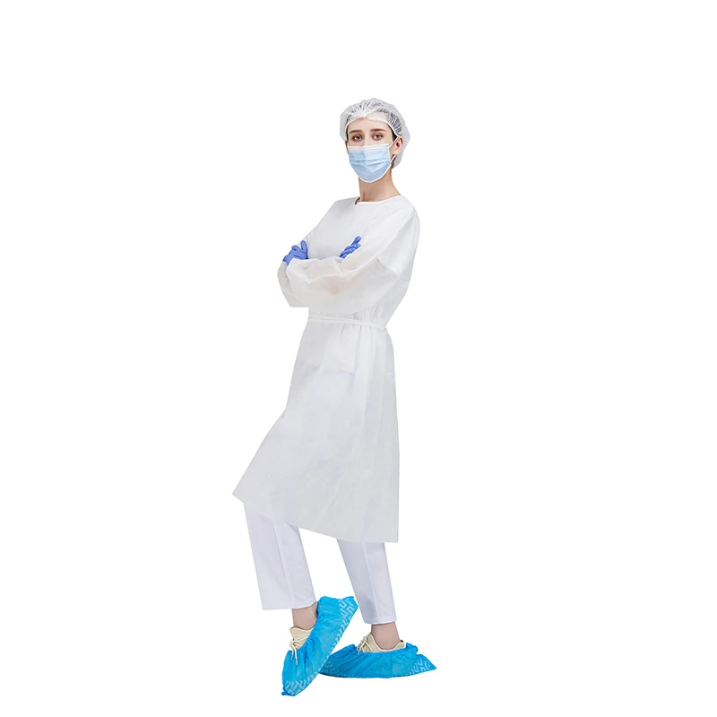 In Stock 2021 Waterproof Antistatic Disposable Green 18 GSM 28 GSM Level 1 Blue White Disposable Patient Exam Gowns