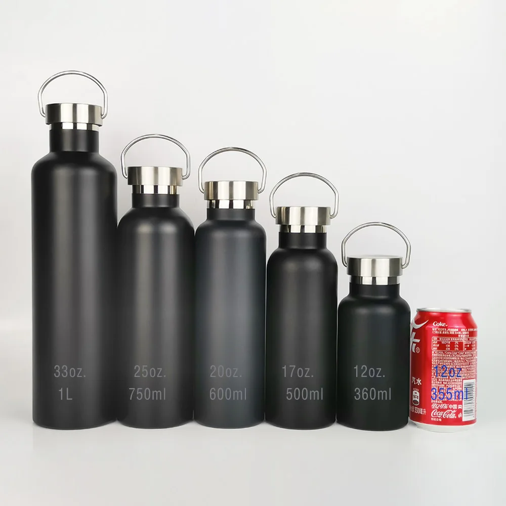 Manufacturer Cheaper Outdoor Sport Simple Cooling Slim Hiking Stainless Steel Hot and Cold Water Bottle With Custom Color