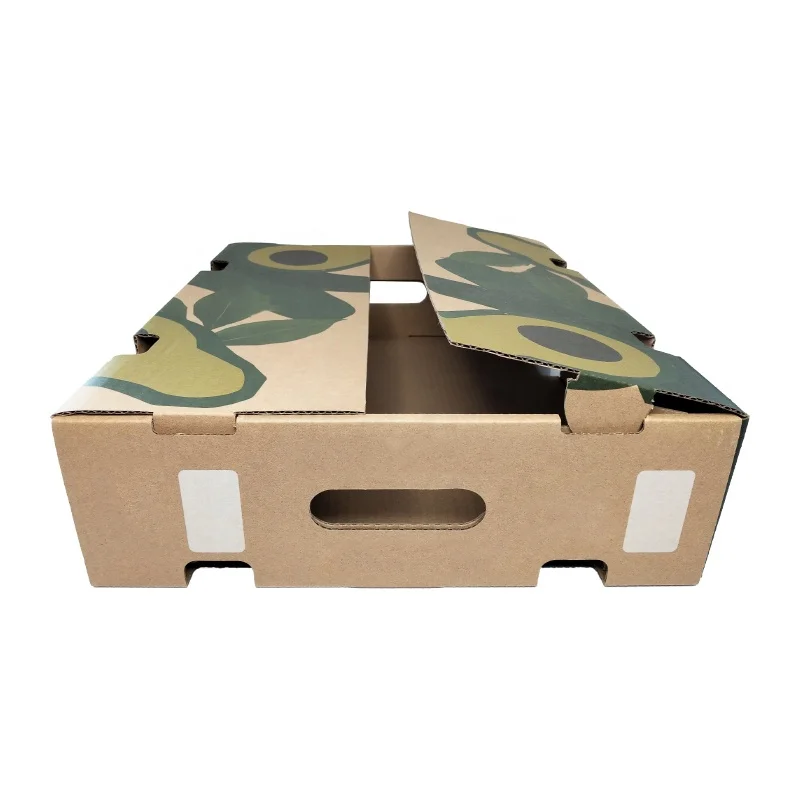 Custom Avocado Packaging Paper Box Fresh Fruit Snack Nut Pack Corrugated Cardboard Carton Box Farm Jumbo Brown Gift Fruit Box