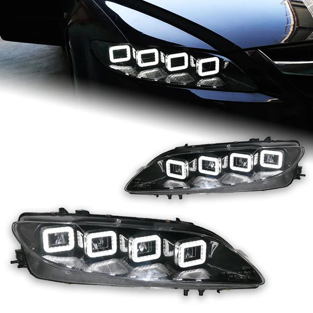 AKD Car Model For Mazda 6 Mazda6 2004-2013 LED Headlight DRL Fog Lamp Turn Signal Light Low & High Beam Projector 4 Lens