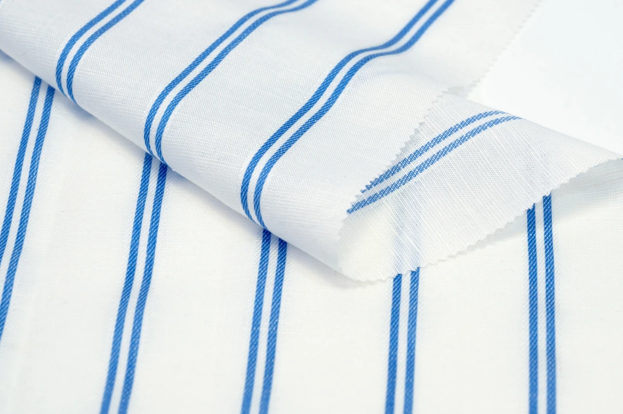 #2960 Wholesale Yarn Dyed Striped 40%linen 60% tencel Lyocell Fabric for Clothing