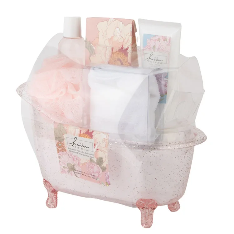 Sponge Salt Shower Gift Tub Shape Luxury Lotion Spa Body Wash Care Bath Set