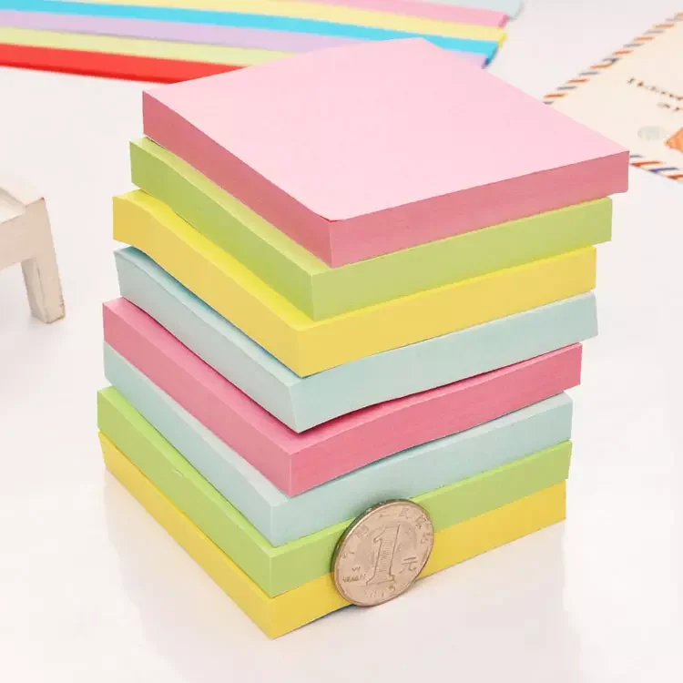 Wholesale Custom 3x3 Inch 100 Sheets Stick Note Pad 76x76mm Colorful Sticky Note For Office School It Sticky Post Notes