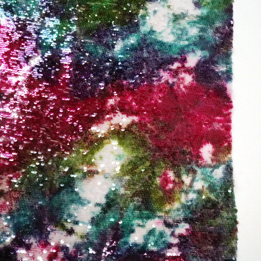 Tie Dyed 5mm Transparent Sequin Fabric Sequin Lace Fabric African Spangle Embroidery for Women Dress