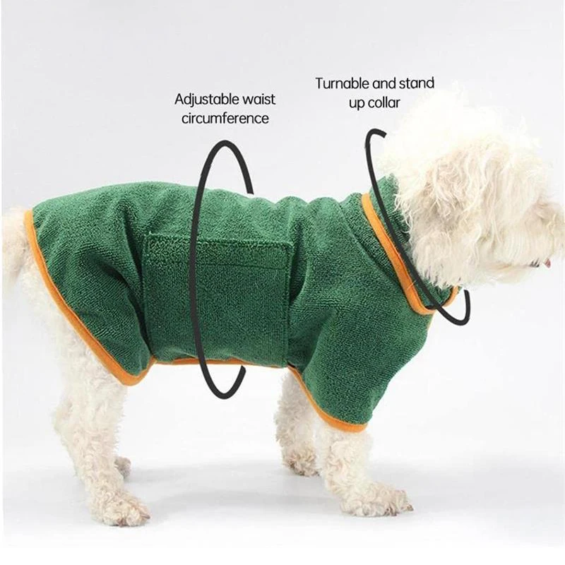 Dog Robe Drying Coat Robe Towel Absorb Moisture And Dry Pet Quickly Dog Drying Robes