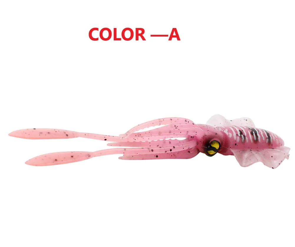 15cm Fishing Lure Octopus Squid 3D Eyes Luminous for Sea Artificial Bionics Soft Wobbler Swimming Bait