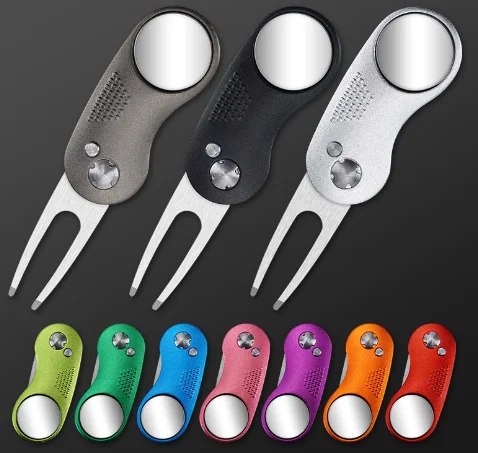 Factory Custom Bulk Golf Divot Tool Pitch Forks with Blank Steel Ball Marker