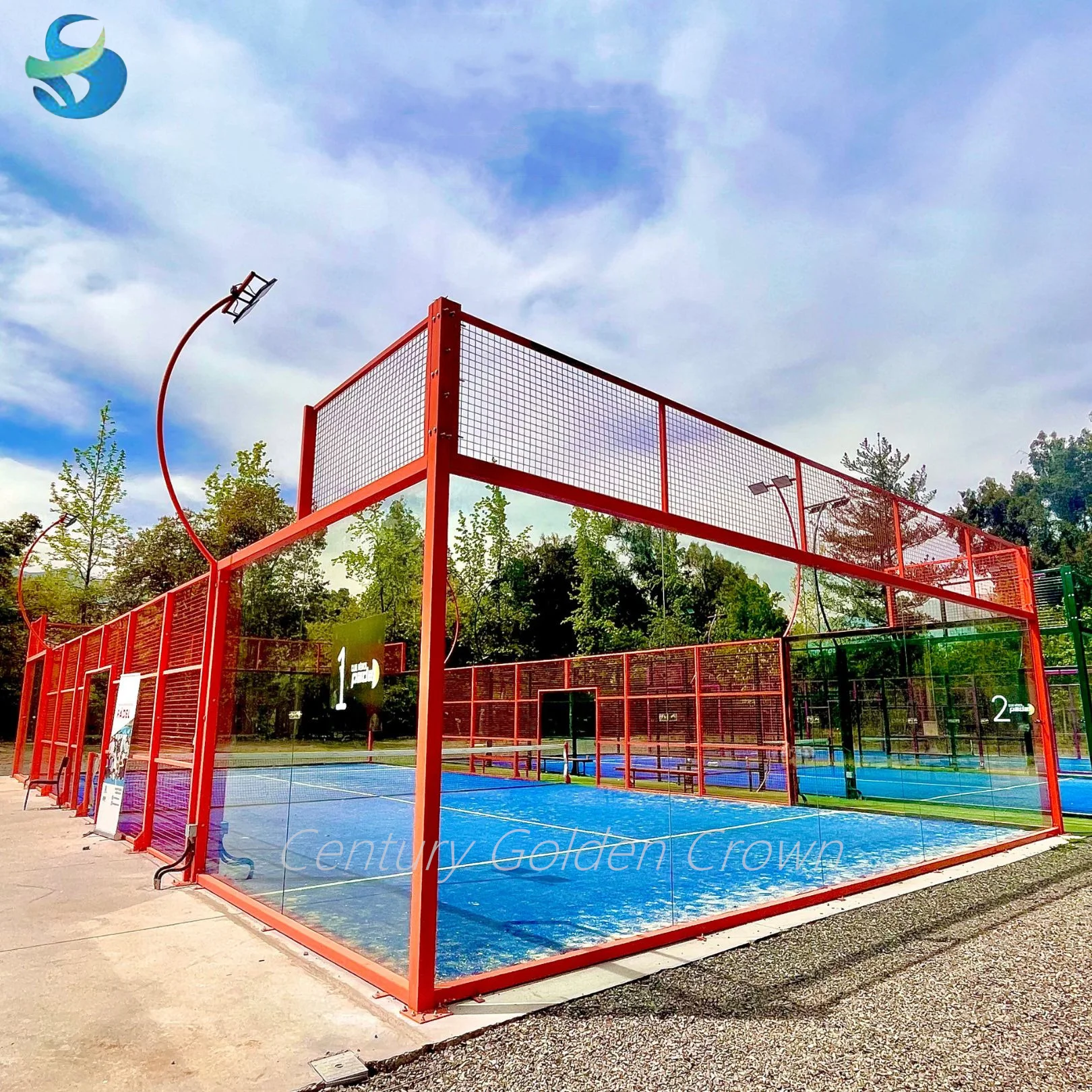 High quality padel court supplier outdoor paddle tennis panoramic court