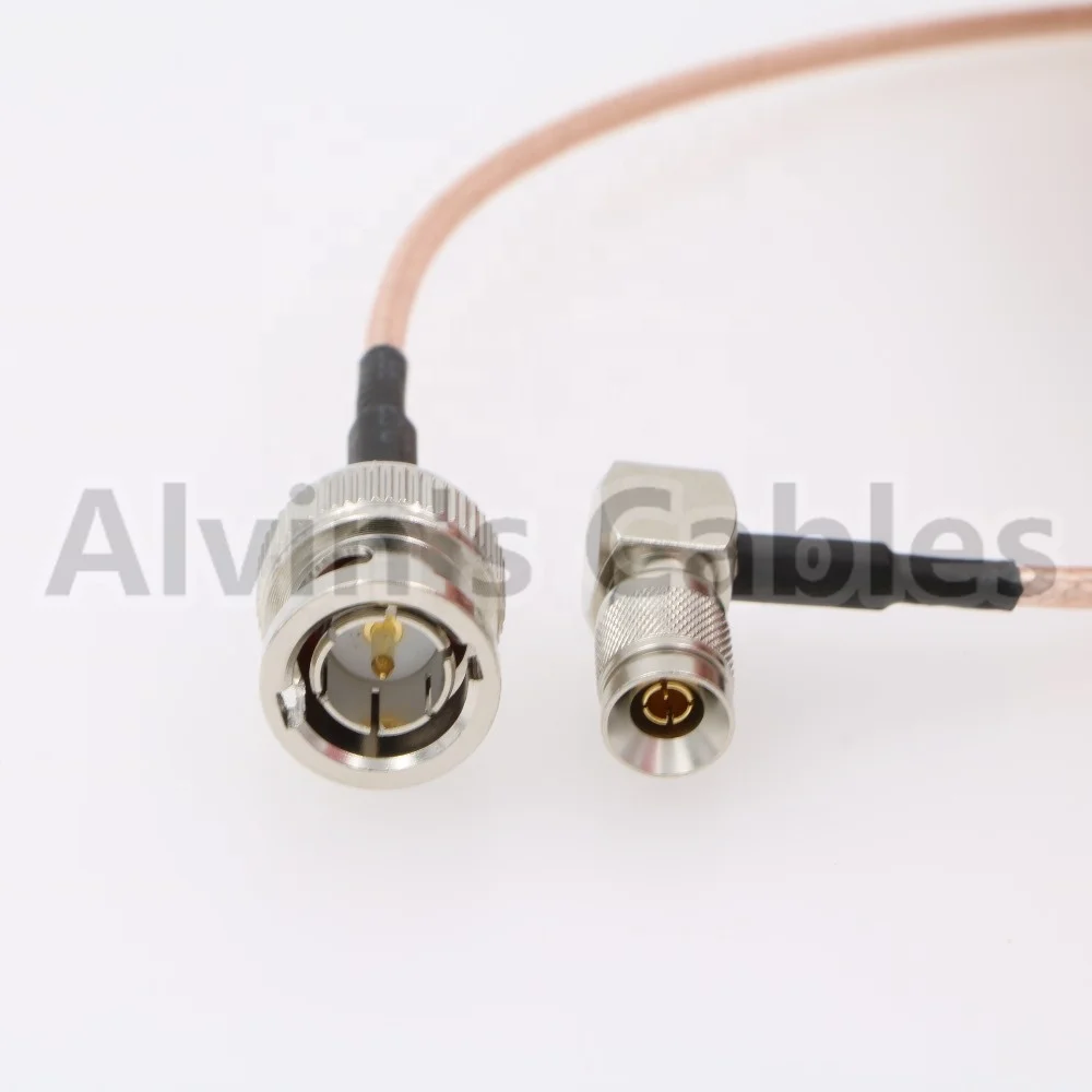 
75ohm RG179 SDI BNC Male Straight to DIN 1.0/2.3 Right Angle Power Cable for Blackmagic 