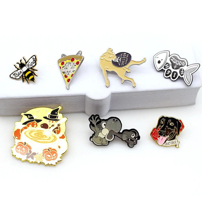 High Quality Customized Transparent Enamel Pins Gold Planted Stained Glass Pins Hard Enamel